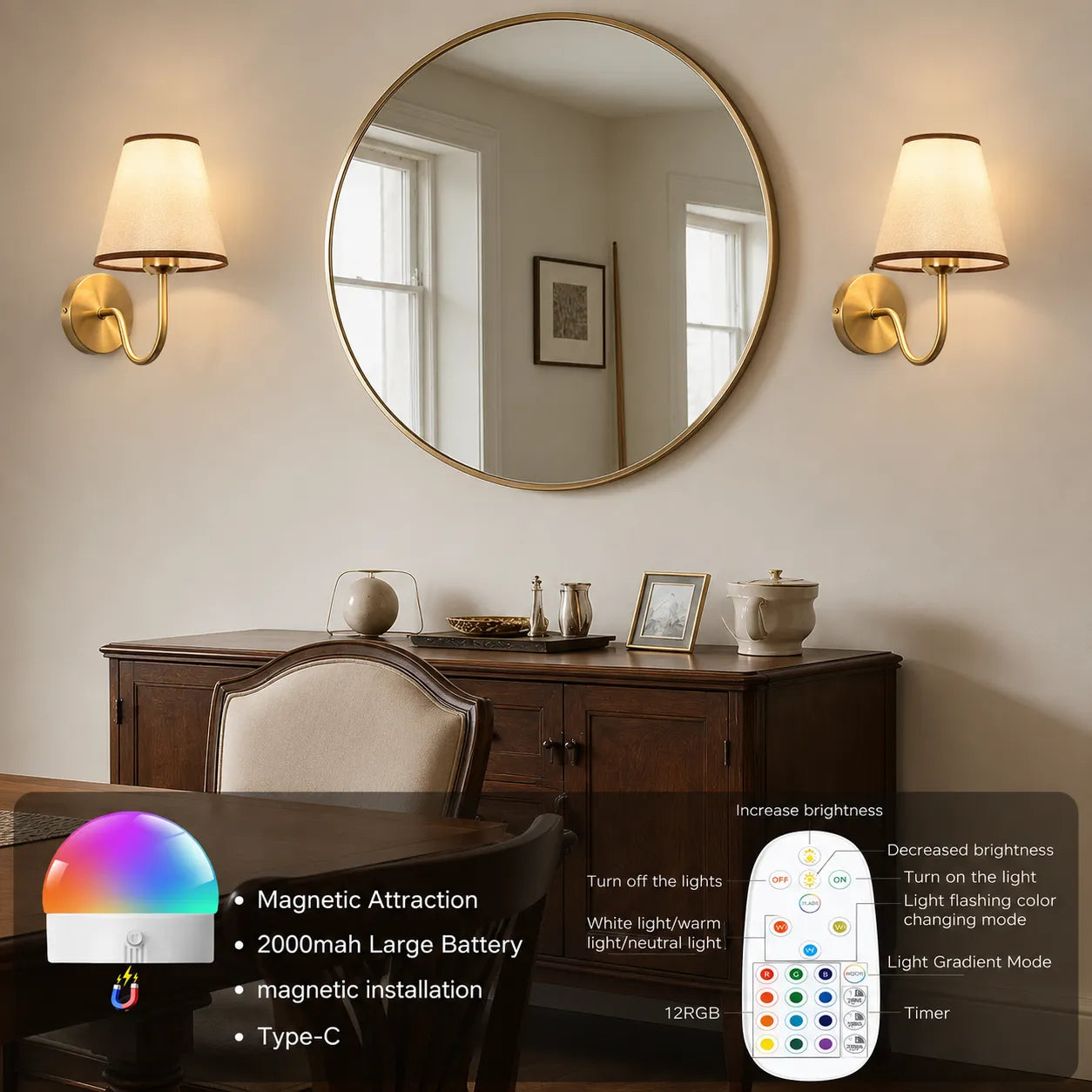 Wireless Wall Lights Curved (Set of 2) by VELLOR™
