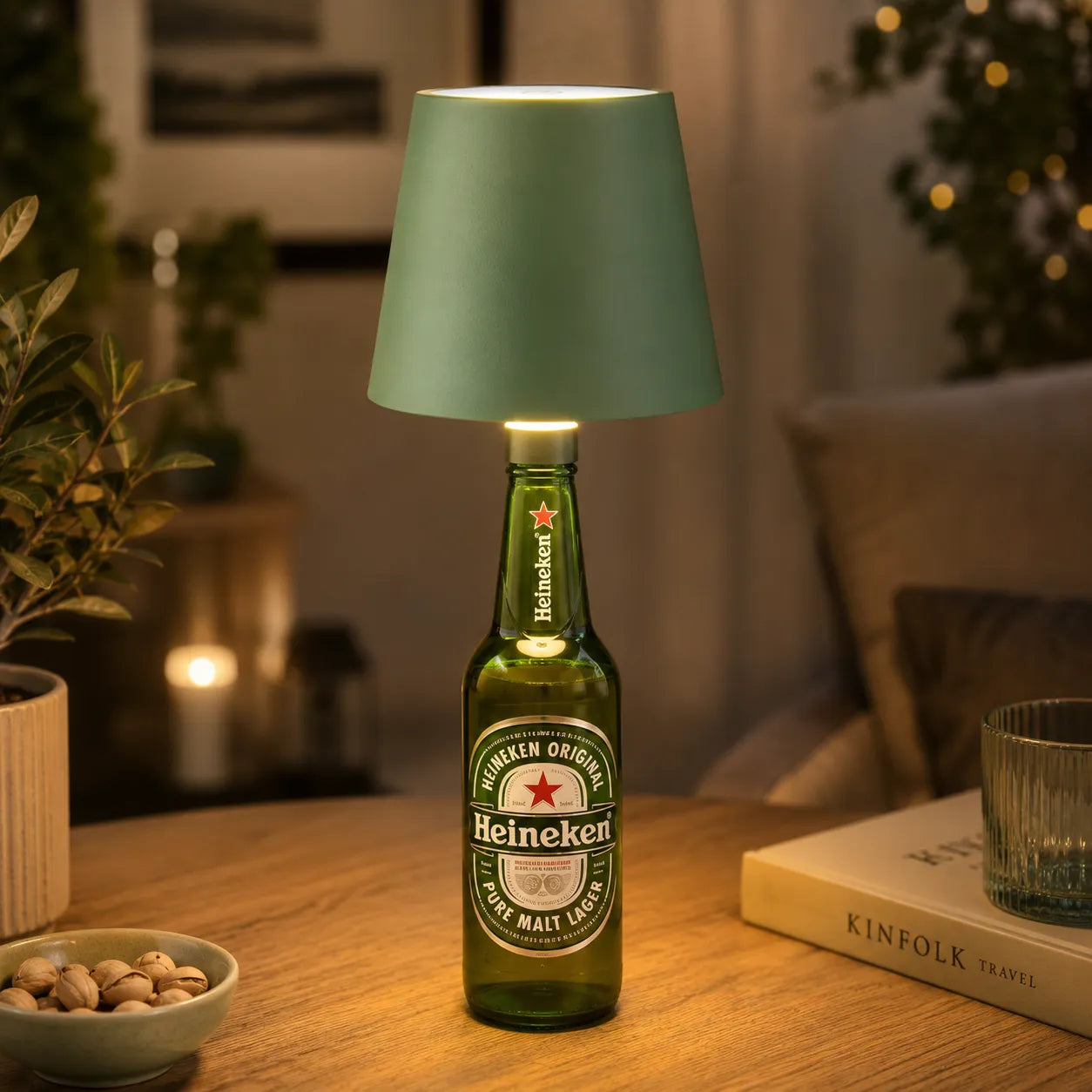 The Classic Cordless Bottle Lamp – Green | Turn Any Bottle Into a Statement Piece