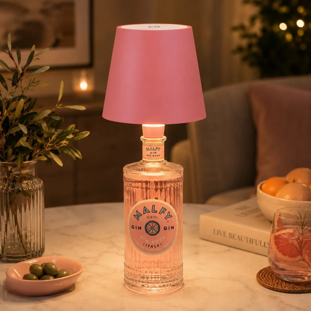 The Classic Cordless Bottle Lamp – Pink | Turn Any Bottle Into a Statement Piece