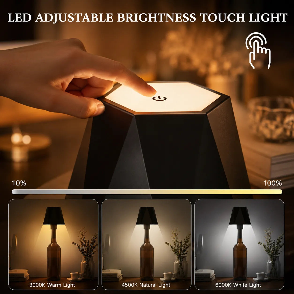 The Classic Cordless Bottle Lamp – Coffee | Turn Any Bottle Into a Statement Piece