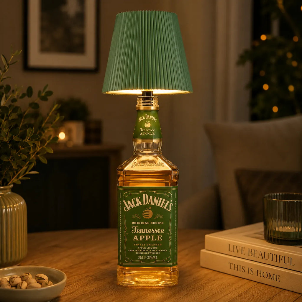 The Pleated Cordless Bottle Lamp – Green | Turn Any Bottle Into a Statement Piece