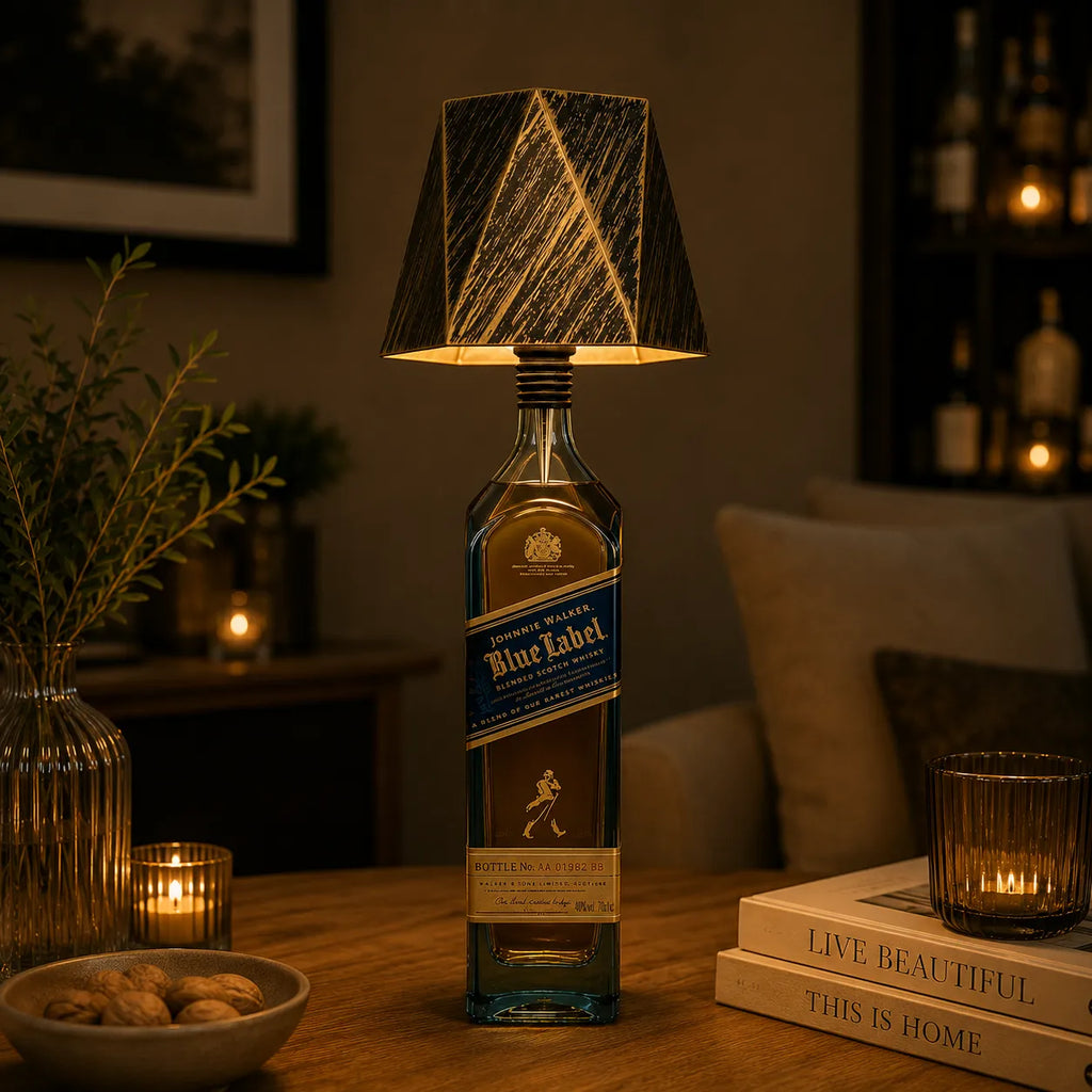 The Faceted Cordless Bottle Lamp – Bronze | Turn Any Bottle Into a Statement Piece