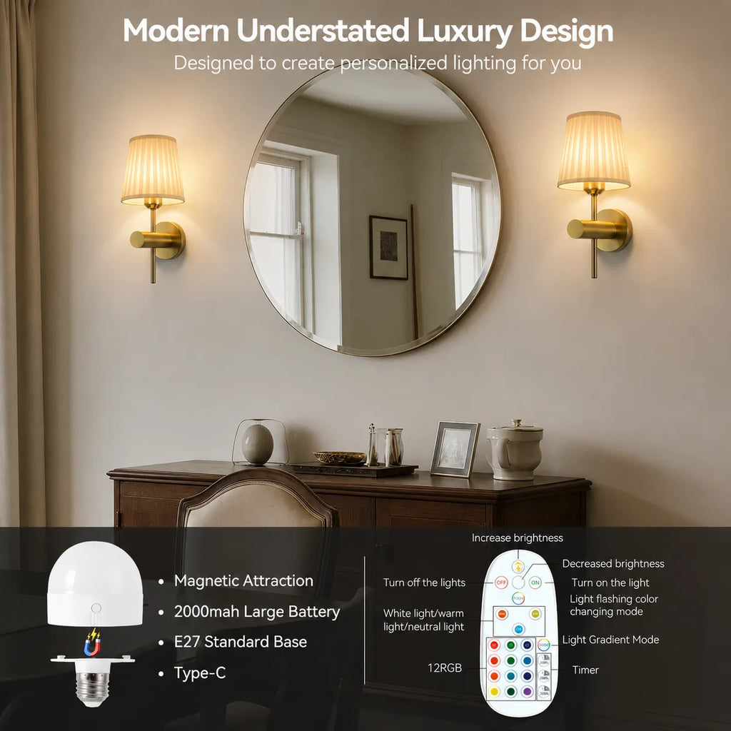 Wireless Wall Lights Nordic (Set of 2) by VELLOR™