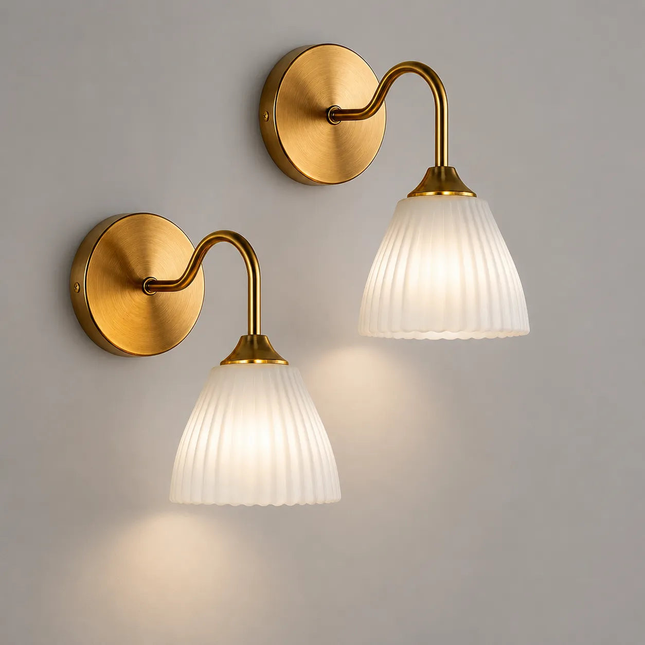 Wireless Wall Lights Fluted (Set of 2) by VELLOR™