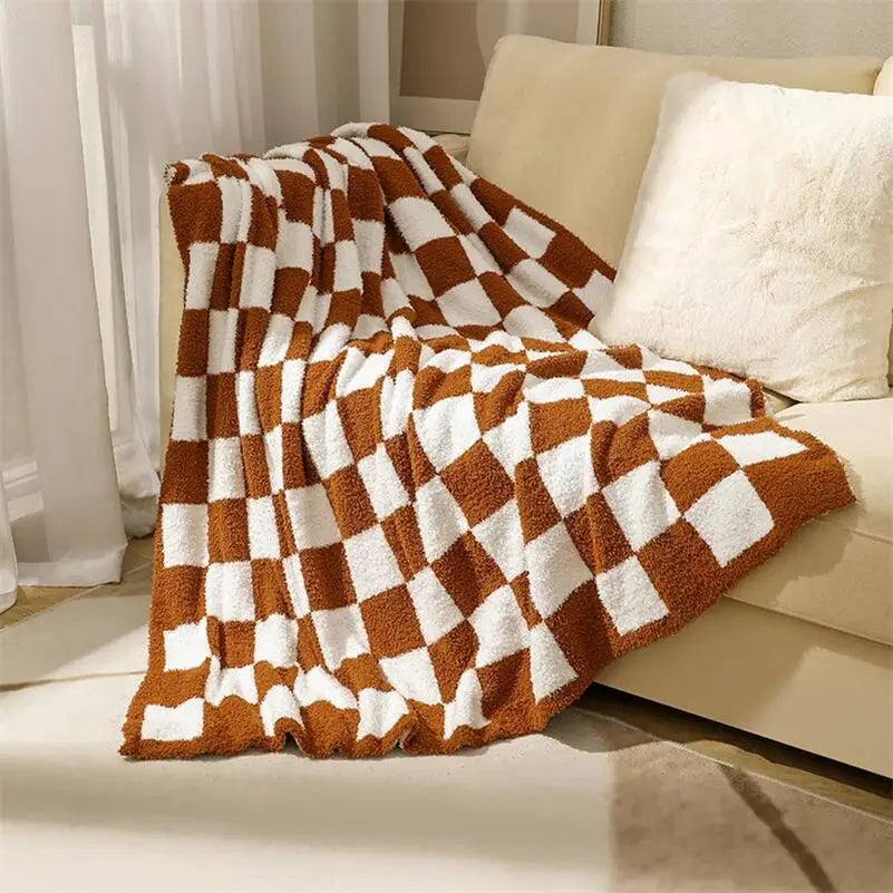 Cosy Check Throw Blanket