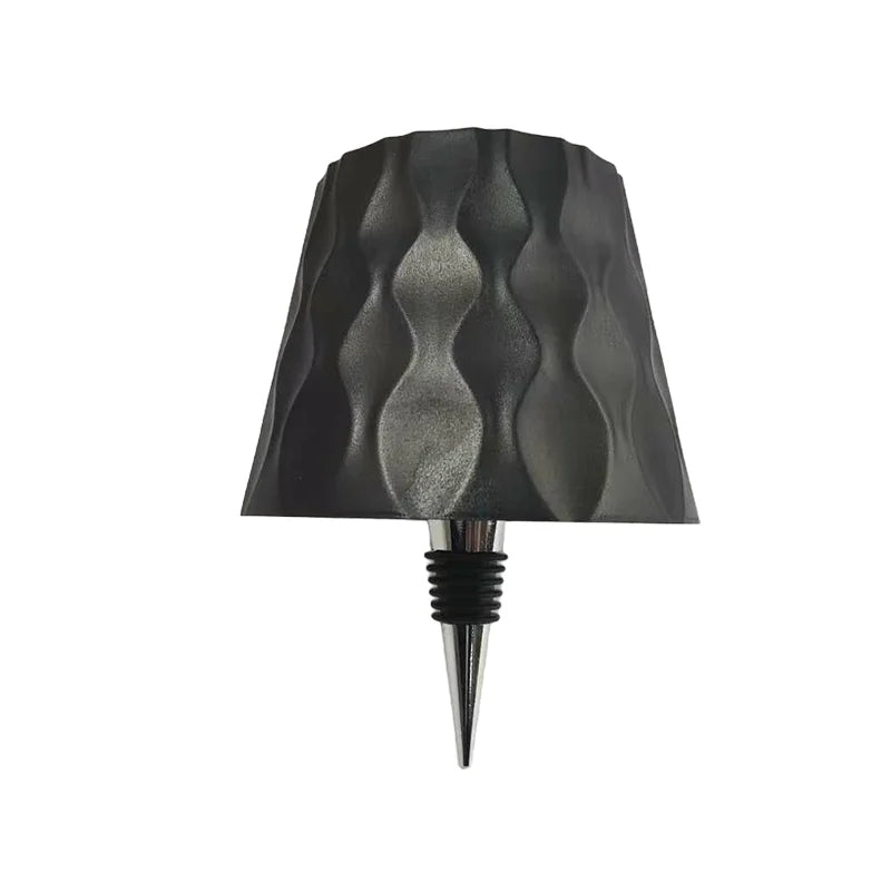 The Rippled Cordless Bottle Lamp – Black | Turn Any Bottle Into a Statement Piece