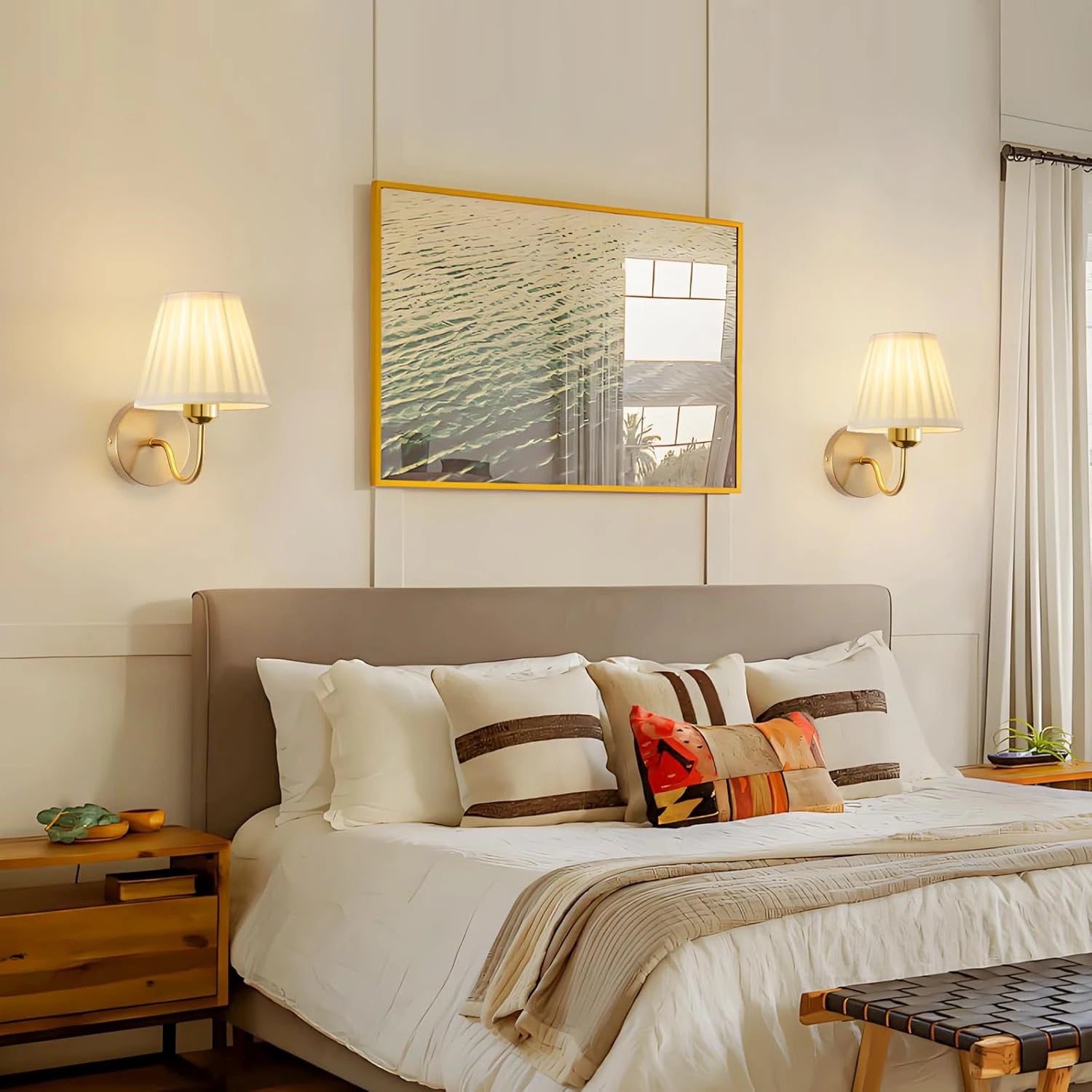 Wireless Wall Lights Pleated (Set of 2) by VELLOR™