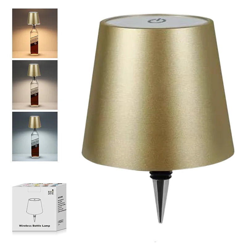The Classic Cordless Bottle Lamp – Golden | Turn Any Bottle Into a Statement Piece