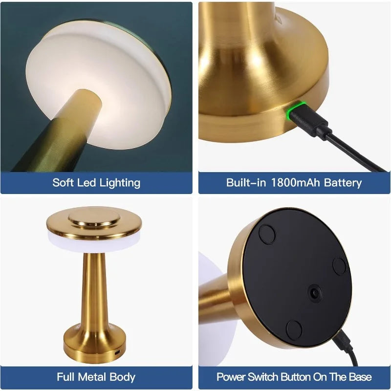 The Cordless Metal Touch Lamp