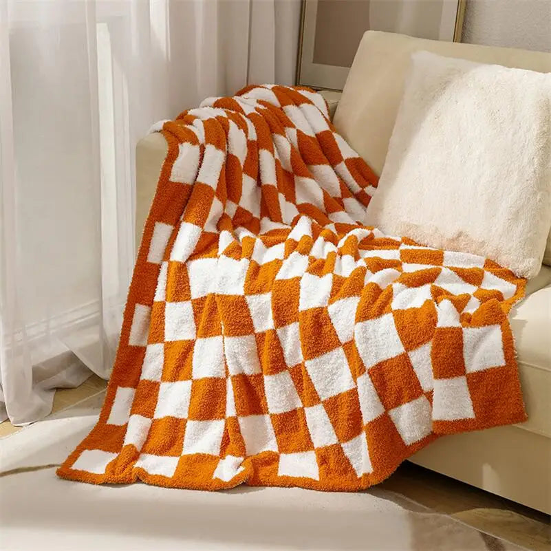 Cosy Check Throw Blanket