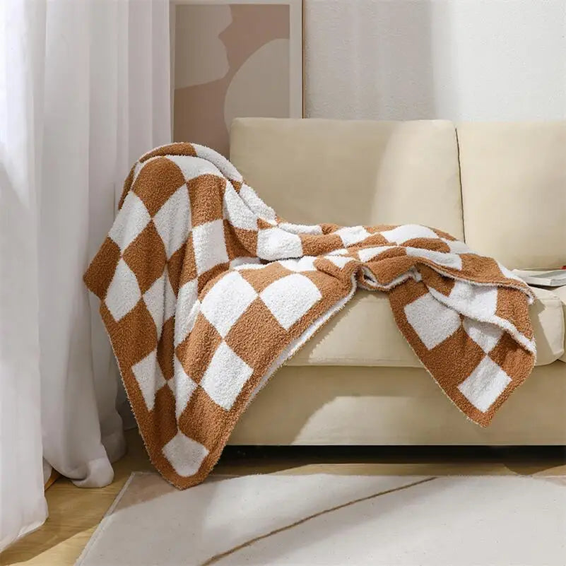 Cosy Check Throw Blanket