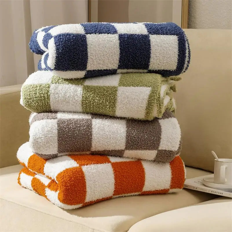Cosy Check Throw Blanket