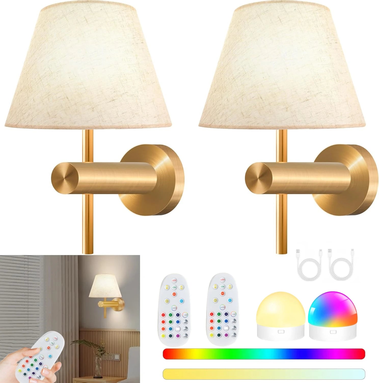 Wireless Wall Lights Minimal (Set of 2) by VELLOR™