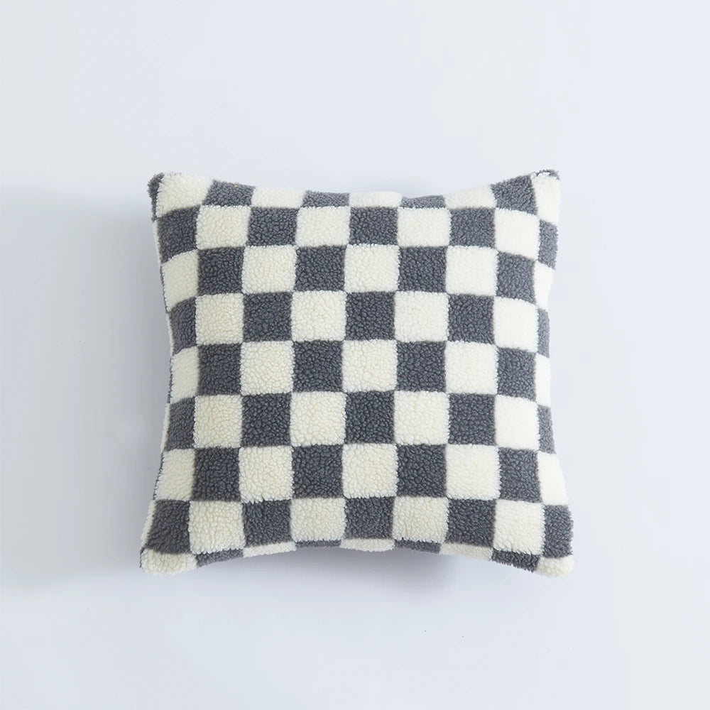 Two-Tone Check Cushion Cover