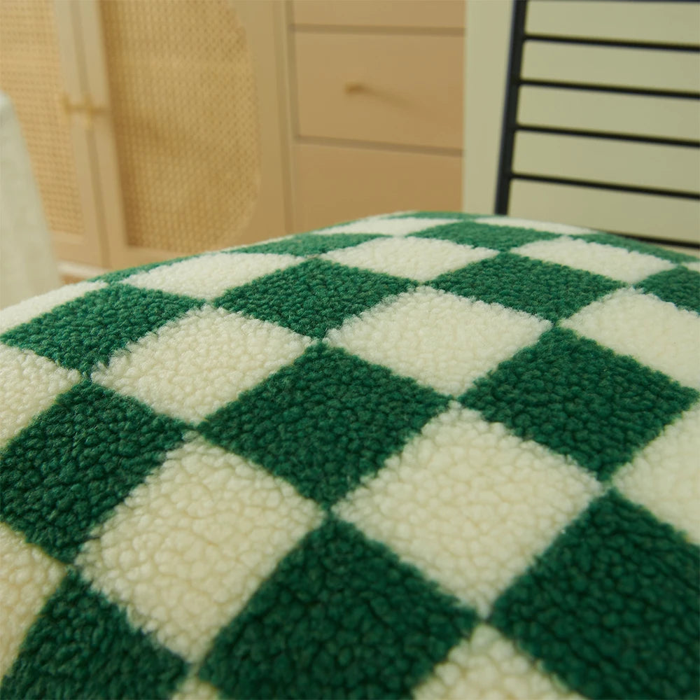 Two-Tone Check Cushion Cover