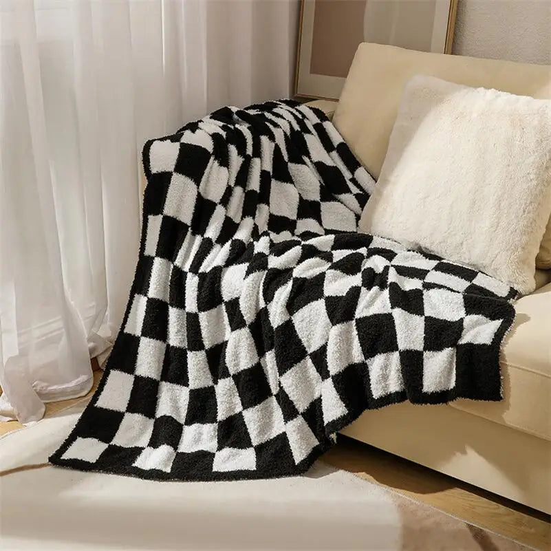 Cosy Check Throw Blanket
