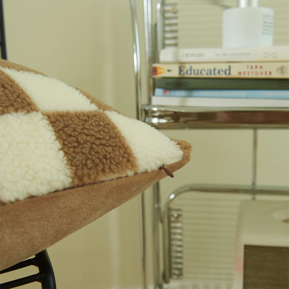 Two-Tone Check Cushion Cover