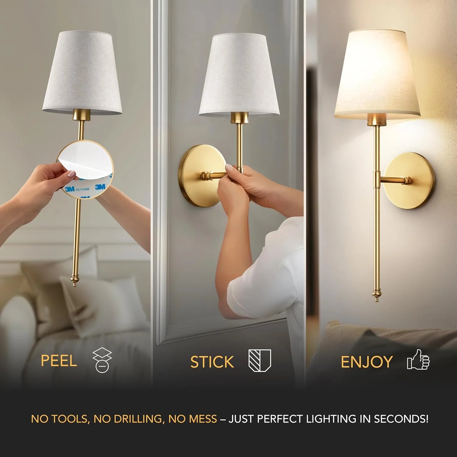 Wireless Wall Lights Tall (Set of 2) by VELLOR™