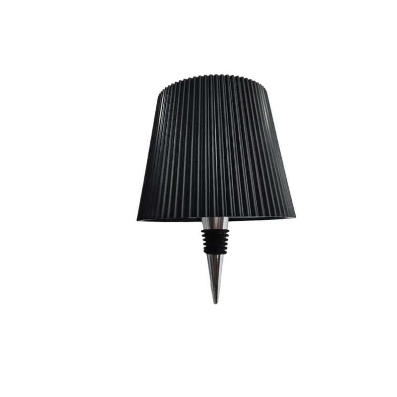 The Pleated Cordless Bottle Lamp – Black | Turn Any Bottle Into a Statement Piece