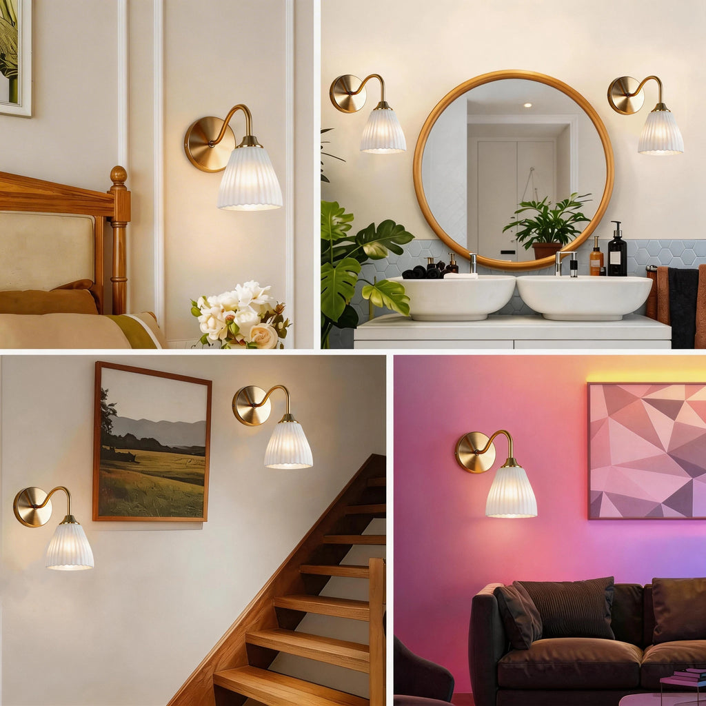 Wireless Wall Lights Fluted (Set of 2) by VELLOR™