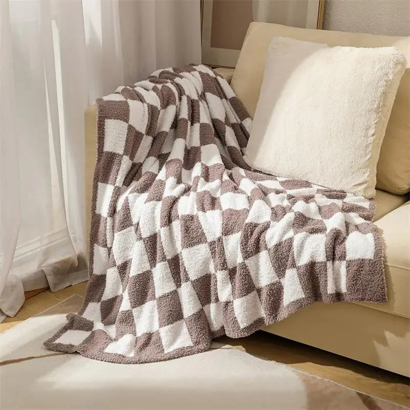 Cosy Check Throw Blanket