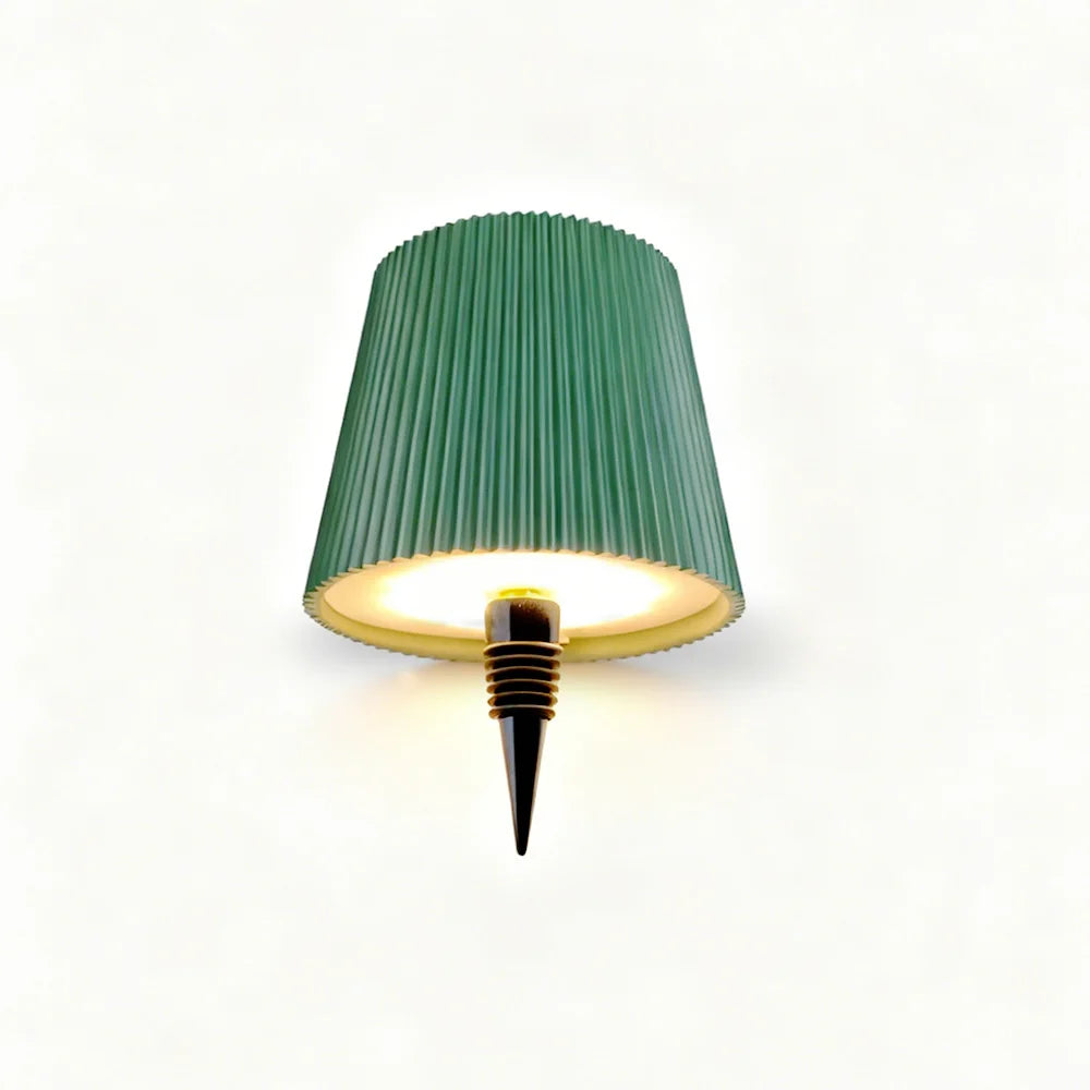 The Pleated Cordless Bottle Lamp – Green | Turn Any Bottle Into a Statement Piece