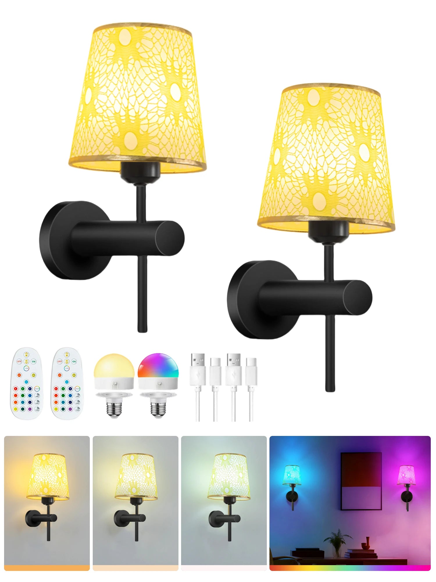 Wireless Wall Lights Mosaic (Set of 2) by VELLOR™