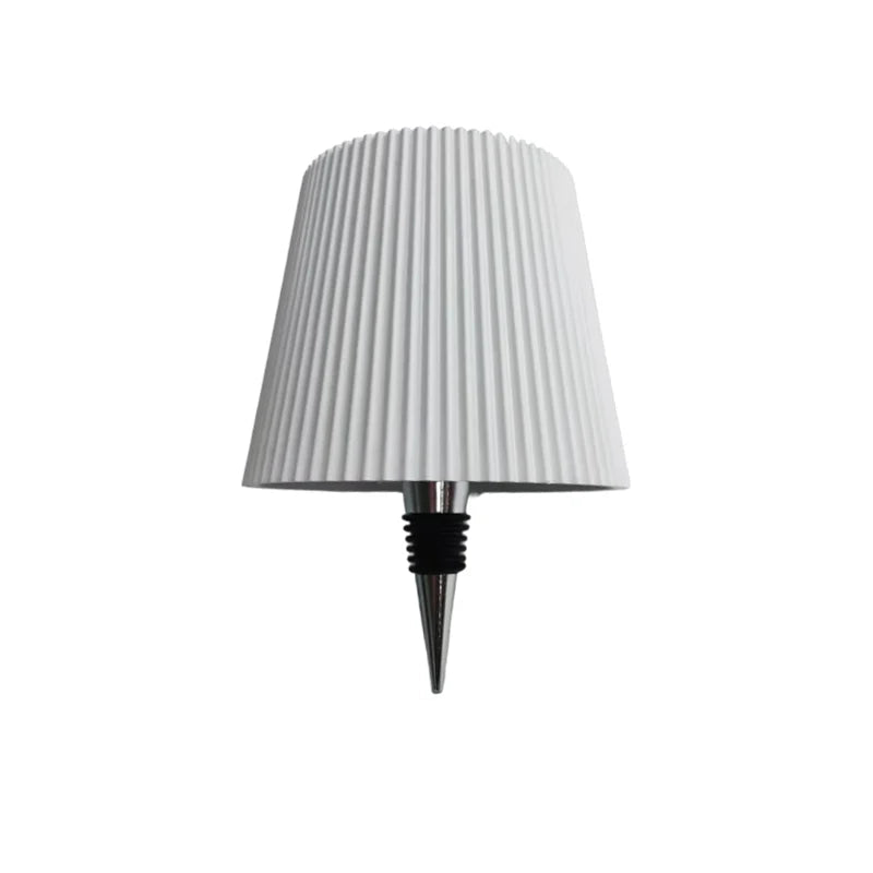 The Pleated Cordless Bottle Lamp – White | Turn Any Bottle Into a Statement Piece