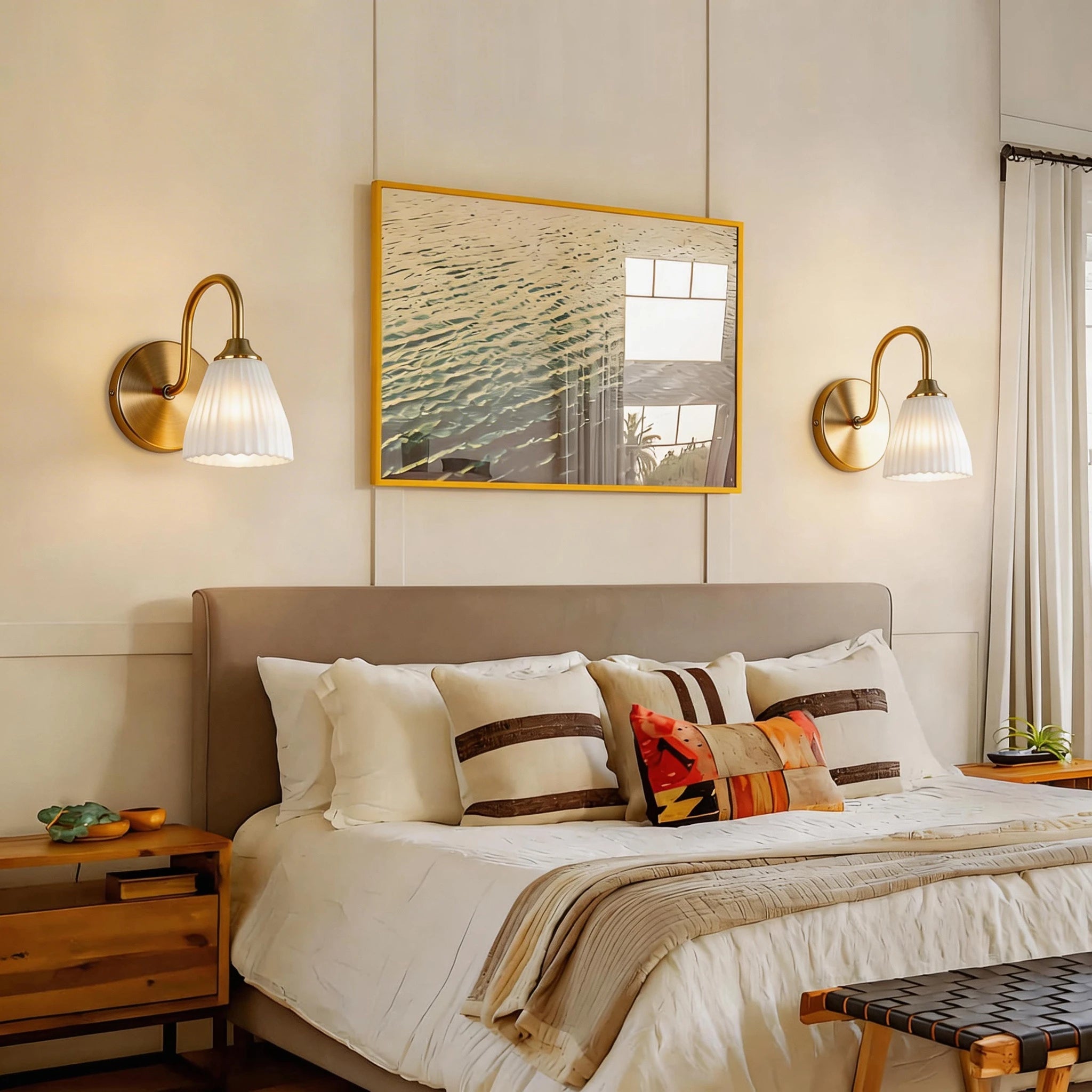 Wireless Wall Lights Fluted (Set of 2) by VELLOR™