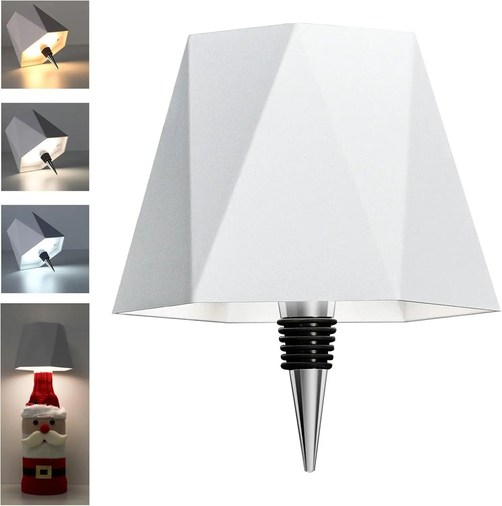 The Faceted Cordless Bottle Lamp – White | Turn Any Bottle Into a Statement Piece