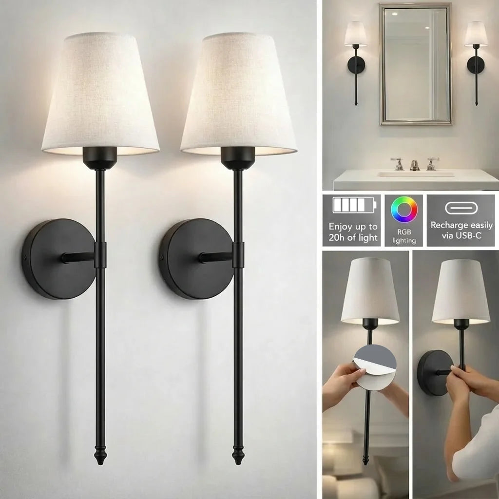 Wireless Wall Lights Tall (Set of 2) by VELLOR™