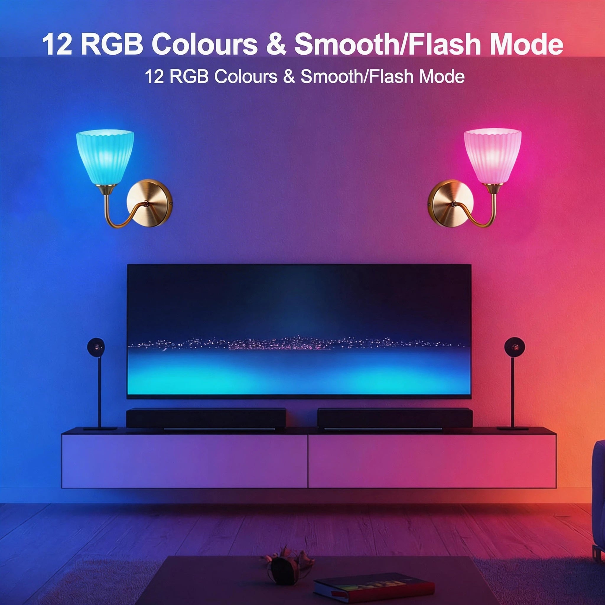 Wireless Wall Lights Fluted (Set of 2) by VELLOR™